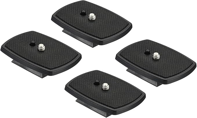 PATIKIL Tripod Quick Release Plate, 35mm 4 Pack Camera Tripod Adapter Mount Parts Replacement Mounting Plate for Tripod Model 5, Black