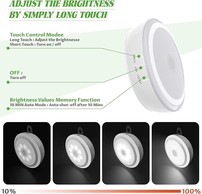 10L0L 1 Pack Universal Golf Cart Dome Light for Yamaha EZGO Club Car UTV, Wireless Lighting USB Rechargeable L E D Touch Car Dome Light Can Stick Anywhere, Great Golf Gifts (White)