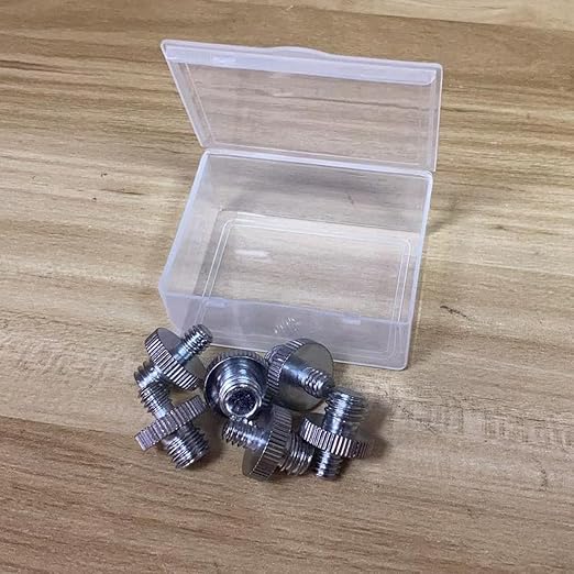 1/4" Male to 3/8" Male Threaded Camera Tripod Screw Adapter Converter, 6 Pack with Storage Box