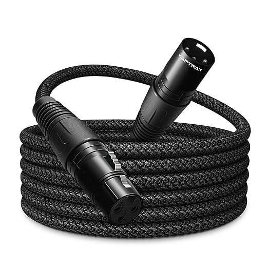 XLR Microphone Cable – Pro-Grade Balanced Audio Cord with Dual Shielding Hi-OFC Copper Core, Low Capacitance, Durable MIL-Spec Design – Male to Female for Studio, Mixer, Mic, 6 FT