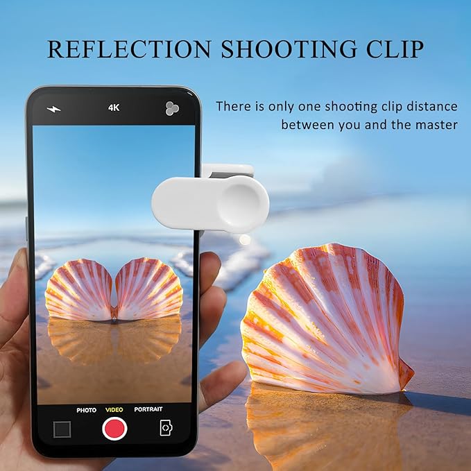 WOWNOVA Clip Reflection Mirror for Phone Back Camera, Shoot The Sky Lake Water Portrait Reflection, Smartphone Camera Mirror Reflection Clip Kit, Selfie Mirror Clip Reflection Mirror