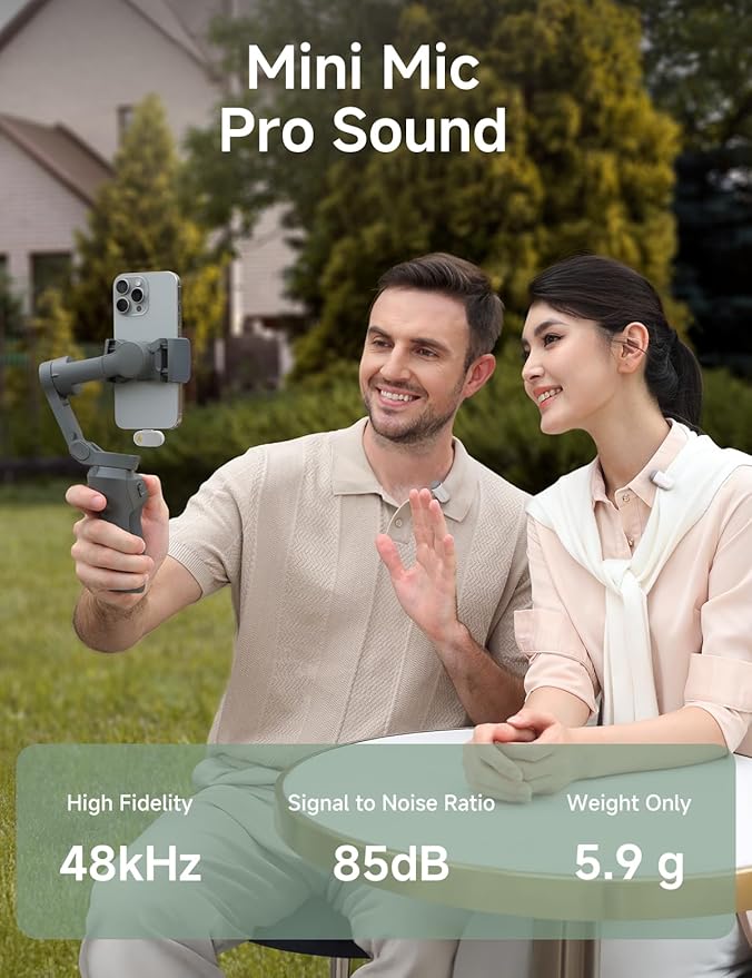 MAONO Wave T1 Mini Wireless Lavalier Microphone for iPhone 16 15 Android Tablet with USB-C Plug, Noise Cancellation, AI Voice Filter, 30H Used with Charging Case for Video Recording TikTok-White