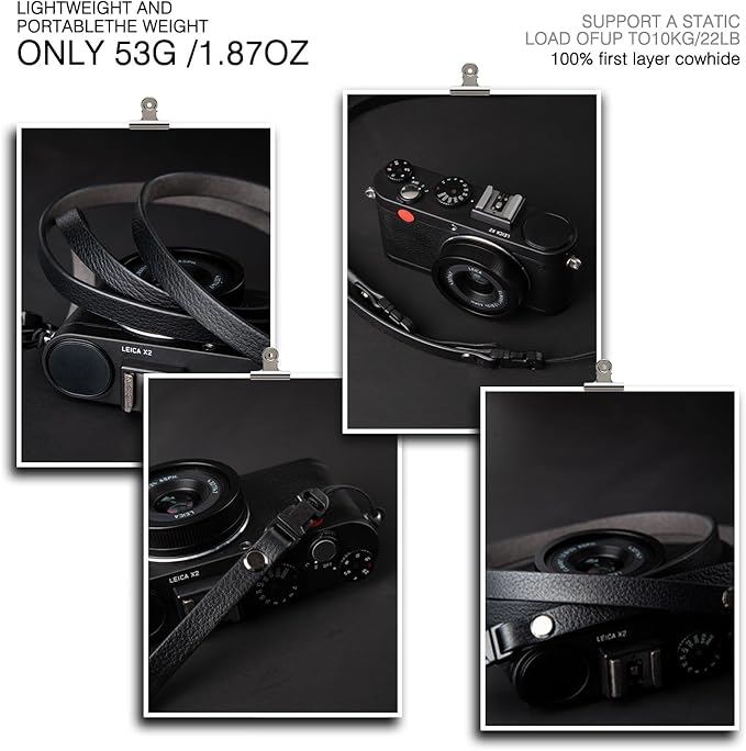 DBZZ Vintage Minimalist Leather Camera Neck Shoulder Strap For Ricoh GRIII GR3X GRIV For Leica X1 For Fuji X-half