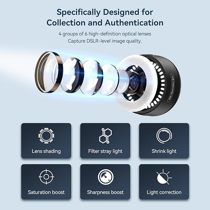 APEXEL 120X Phone Microscope Lens, Jewelers Loupe Magnifier with Eyecup/Illuminated LED Light/Universal Clip, Compatible with iPhone/Android Gems, Jewelry, Coins, Portable Mini Pocket Microscope