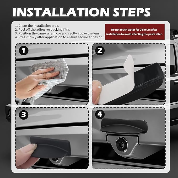 Car Backup Camera Rain Shield Silicone,Backup Camera for Car Anti-Rain Protective Cover for Clear Reversing Image,Self-Adhesive Reverse Cameras Rain Cover for Most Vehicles