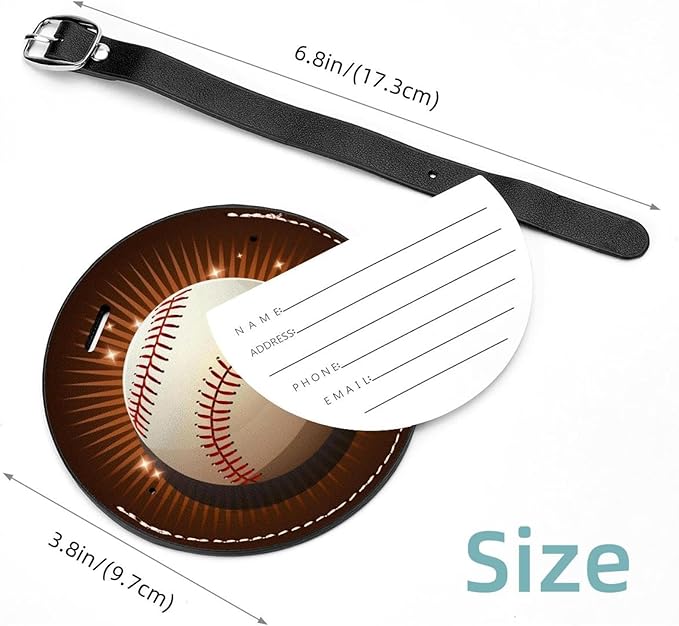 Baseball Ball Background Luggage Tag for Suitcase Women Kids