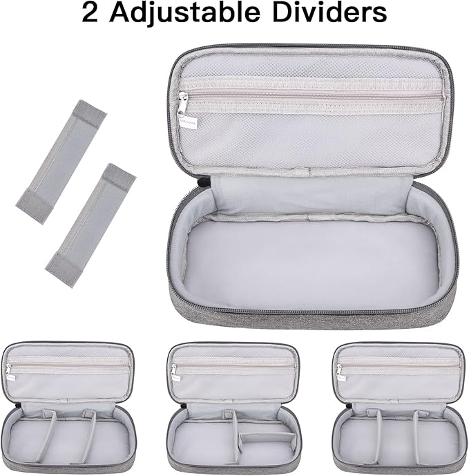 Tech Organizer Travel Case, Electronics Carrying Pouch Bag for Cable, Charger & Cords (Dark Grey)