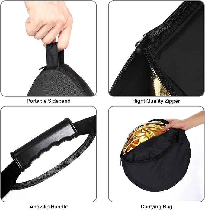 Selens 5-in-1 Oval Reflector with Handle for Photography Photo Studio Lighting & Outdoor Lighting (32 x 48 Inch)