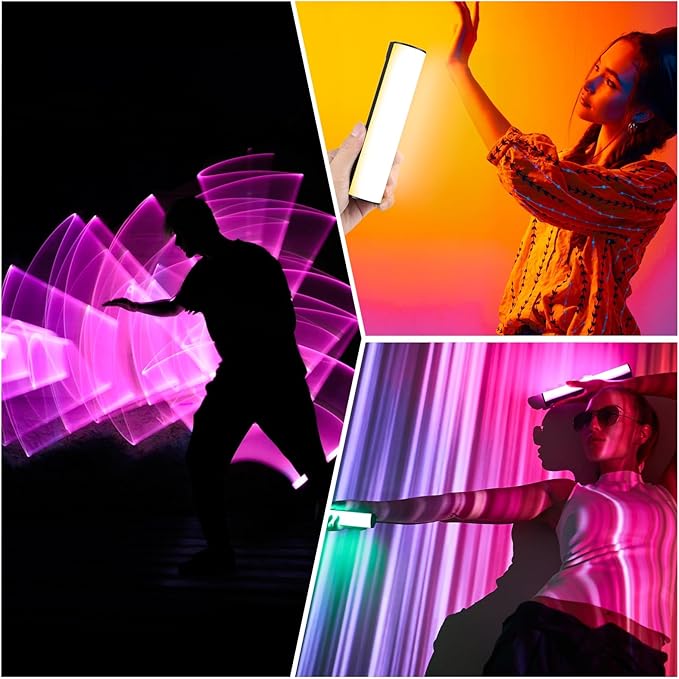 PULUZ Photography Lighting, 360° Magnetic Handheld Light Wand with 2000mAh Rechargeable Battery, 2500-9000K Dimmable Tube Light for Camera, Studio Photography, TikTok, YouTube, Vlog (17cm/6.7 in)
