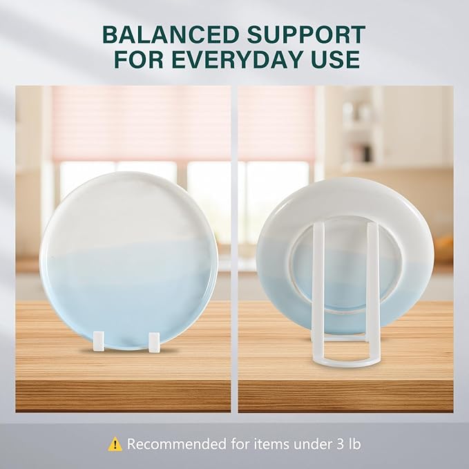 Artliving Plate Stands for Display - Plastic Easel Stand Plate Holder Display Stand Picture Frame Stand for Pictures | Photo|Decorative Plate |Dish | Tabletop Art - 6 inch-White