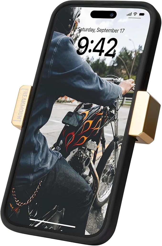 FREAKMOUNT Magnetic Motorcycle Phone Mount - Compatible with Harley Davidson - Premium Billet Aluminum Holder for Gas Tank, High-Speed Magnet Accessories - Fits Most Phones, Electric Yellow