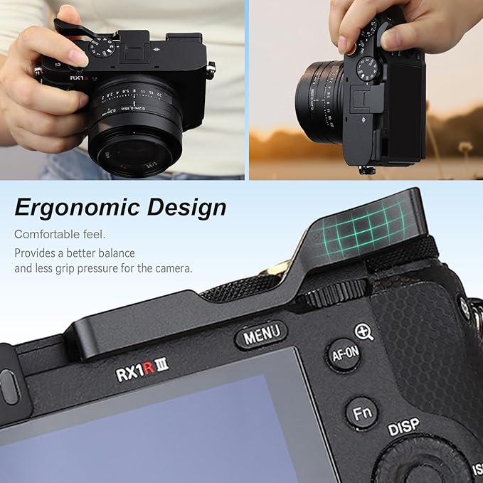Haoge Thumb Hand Grip for Sony RX1R III Camera Accessories Metal Hot Shoe rx1r iii m3 Thumb Up Rest Hand Grip THB-RX1RIII-B Black