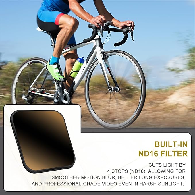 Magnetic Armor Filter Lens Protector with ND16 for iPhone 14 Pro/Pro Max, iPhone 15 Pro/Pro Max, iPhone 16 Pro/Pro Max, iPhone 17 Pro/Pro Max, Black, 1 Pack