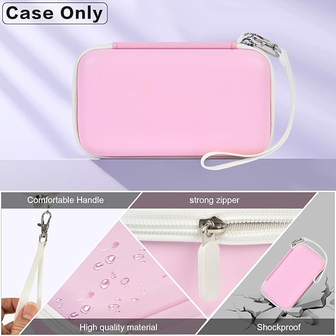 Grapsa Case Compatible with ESOXOFFORE for Dylanto for Yusuuo for WEEFUN for GKTZ for Amzelas for Mafiti Instant Print Camera for Kids, Film Camera Storage Holder Organizer Bag (Box Only)- Pink