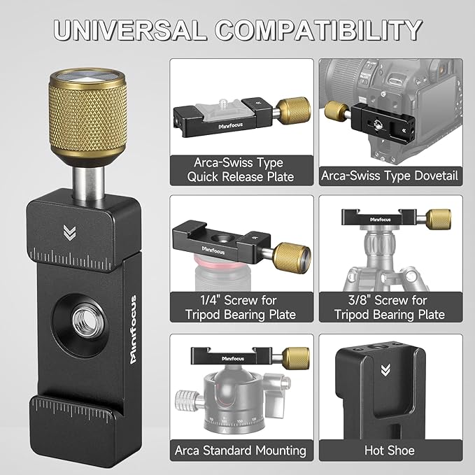 Universal Arca Swiss Clamp, Quick Release Plate Clamp, Aluminum Camera Mount Clamp, Adjustable Lever Knob, Arca Tripod Mount Compatible with DSLR Camera Tripod Ball Head Monopod