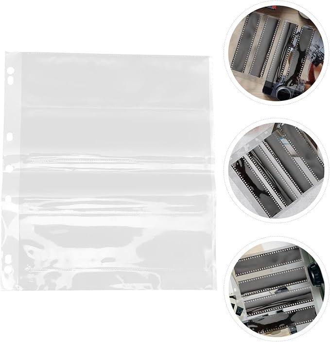 10pcs Waterproof Film Negative Storage Sleeves with 120-hole Page Protectors for Archival Photo Preservation and Dustproof Document Protection