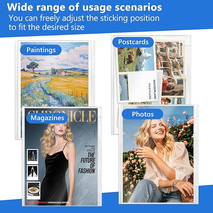 DEDC Magazine Bags and Boards 50 Pack - Heavy Duty 3.5 Mil Resealable Magazine Protector Sleeves with Rigid Acid-Free Backing Boards - Archival Clear Storage for Comics, Magazines & Collectibles