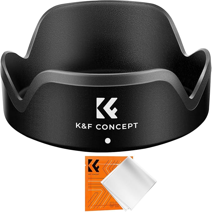 K&F CONCEPT Lens Hood Compatible with Canon EF-M 15-45mm f/3.5-6.3 is STM & RF-S 18-45mm f/4.5-6.3 is STM Lens, Snap on Camera Lens Shade Replaces EW-53 Hood