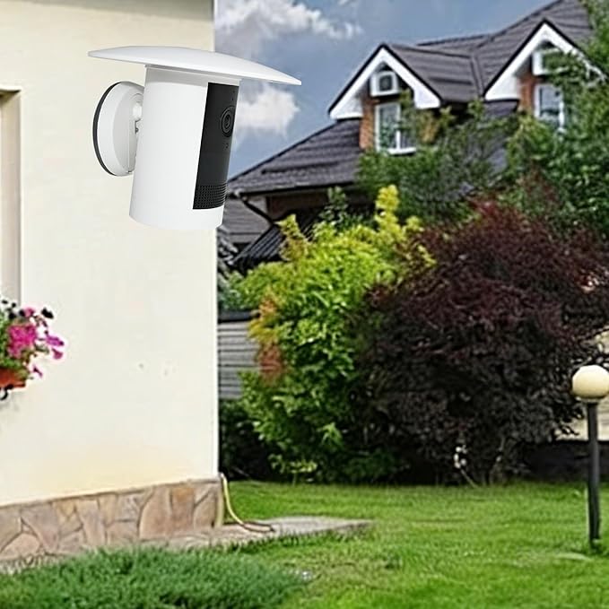 2PCS Sun Rain Shade Camera Cover Compatible with Ring Outdoor Cam Plus, Rain Shade Cover, Camera Shield for Resistant UV, Weatherproof, Snowproof Easy to Install (White)