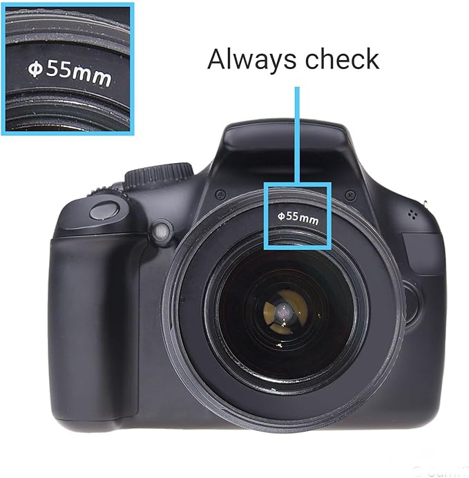 55mm Set of 2 Camera Lens Hoods and 1 Lens Cap - Rubber (Collapsible) + Tulip Flower - Sun Shade/Shield - Reduces Lens Flare and Glare - Blocks Excess Sunlight for Enhanced Photography and Video