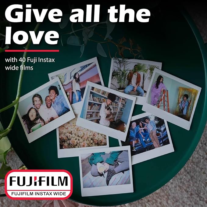 Fujifilm Wide Instant Film Twin Pack X2 (40 Sheets) + Camera and Lens Cleaning Cloth