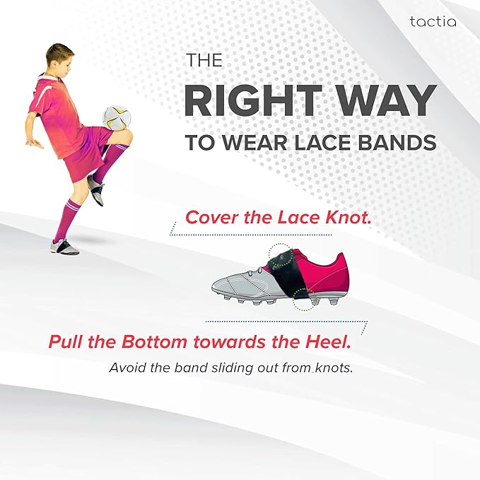 Tactia Soccer Lace Bands Youth – Premium Silicone – Lace Cover for Soccer Cleats, Soccer Shoe Lace Bands (1 Pair)
