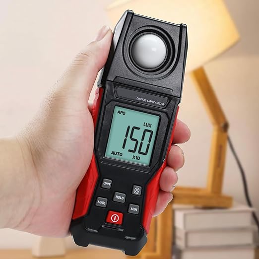 Light Meter Digital Illuminance Lux Meter 0.1~200,000 LUX (0.01~20000FC) with Backlight Luxmeter, Lighting Intensity Brightness Measurement for Indoor Outdoor Plants Film Photography Lumen Meter