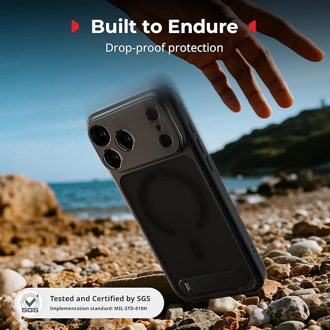 SMALLRIG FilMov Phone Case Kit for iPhone 17 Pro, Magnetic Phone Case with Adjustable Kickstand, Lens Backplate, Support for MagSafe, for Phone Gimbal Stabilizer, for DJI, for Insta360, Black-5549
