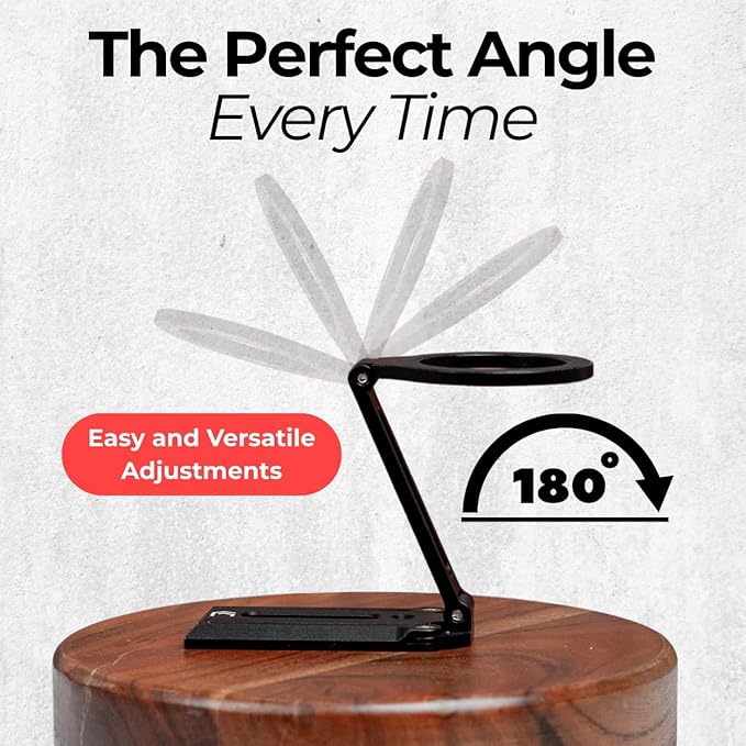 Cinder Stand - Magnetic Mini Tripod Stand – Foldable Magnetic Phone Holder with Adjustable Angle – Strong Magnetic Grip for iPhone 12/13/14/15, Vertical & Horizontal – Travel-Friendly
