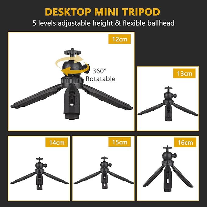 Andoer Smartphone Video Rig Vlog Kit Including Smartphone Cage with Phone Clamp 3 Cold Shoe Mounts USB LED Video Light 3200K-5600K Microphone Desktop Tripod Remote Shutter for Vlog Video Recording