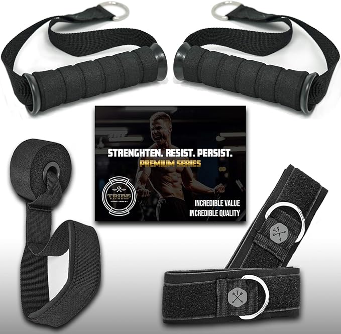 TRIBE Resistance Bands Set with Loop Bands I Bands for Men&Women with Workout Bands, Loop Bands, Handles, Door Anchor, Ankle Strap, Exercise eBook I Resistance Training Fitness EquipMen&Women
