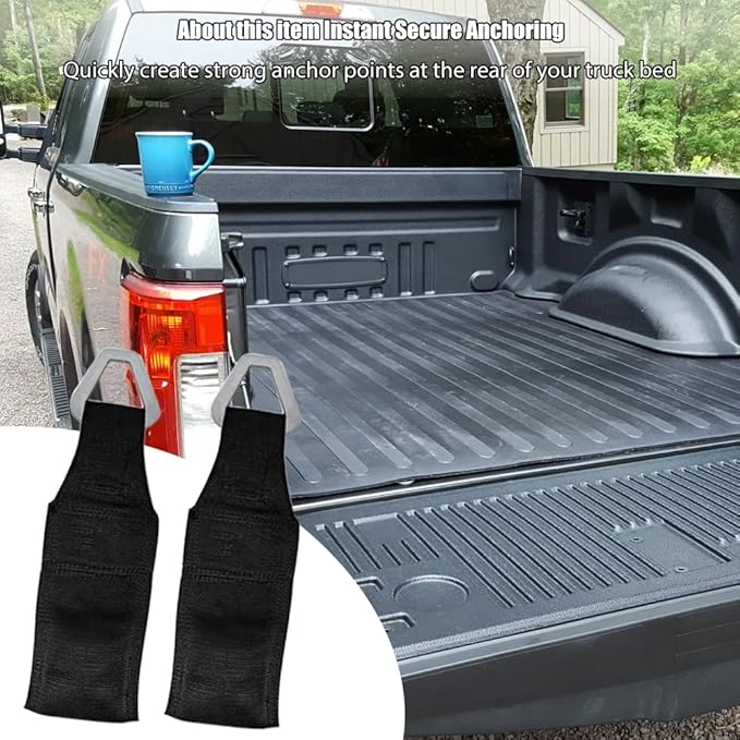 Bed Buddy Truck Tool Bed Anchor, Universal Ratchet Strap Secure Anchor, Non Scratch Cargo Tie Down for Pickup Truck Bed Tailgate Heavy Duty Hauling
