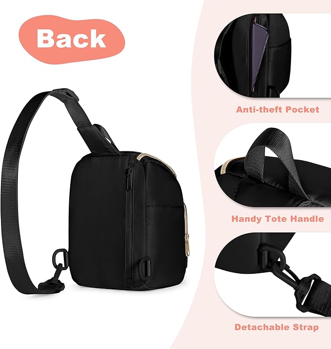 Prokva Camera Sling Bag Compatible with Polaroid Now 3rd/2nd Gen, Flip, Now+, Go Gen 2 Instant Film Camera, Crossbody Carrying Case with Adjustable Strap,Black