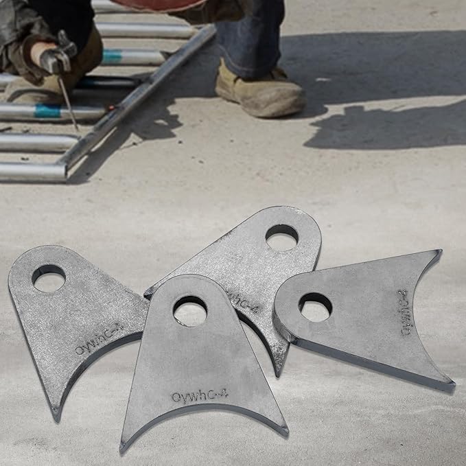 Weld on Tabs, Steel shock mounts, Universal Weld on Tabs Axle Mount with a 1/2" Hole. 2-11/16" Height, 2-4/9" Wide, 1/4" Thick Pack Of 4 Tabs Steel Mounting Bracket OywhC-4