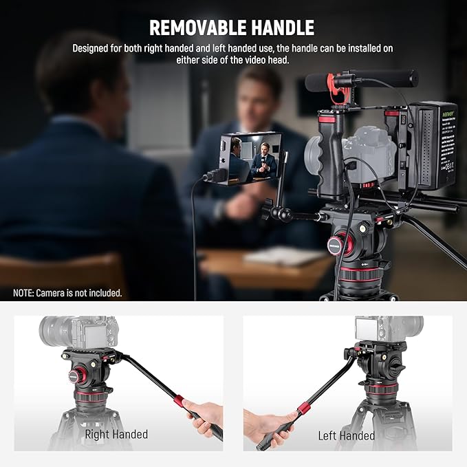 NEEWER 78" Video Camera Tripod Carbon Fiber with Damping Adjustable Fluid Head, One Step Quick Release with QR Plate & Handle, Heavy Duty Tripod Stand for DSLR Cameras Camcorders, Max Load 22lb, LL37