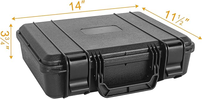 ITHWIU Protective Hard Case Shockproof Water-resistant with Customized DIY Foam Insert fit for Camera, etc, 14 X 11.5 X 3.7-Inch