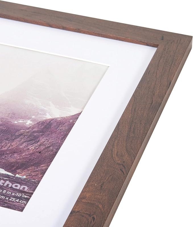 kennethan Picture Frame, Dark Brown, 11x14 inches, 2 Pcs in 1 Set, Matted, Wall Mount