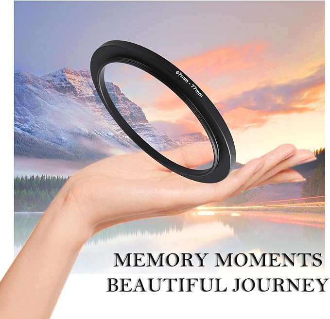 67-77mm Step-Up Ring Adapter, 67mm to 77mm Step Up Filter Ring for 67mm Lens Mount 77mm for DSLR Lenses and ND UV CPL IR Filters （67-77mm）