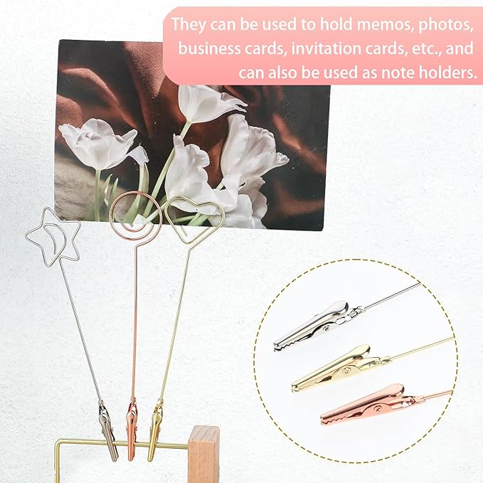 5pcs notepad, wedding supplies, table number holder, paper clip, photo frame, multifunctional table picture holder, metal matchstick extender, jewelry bracelet, necklace bracelet auxiliary tool