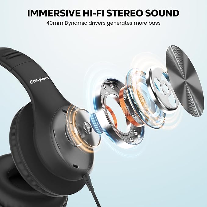 USB C Headphones Wired, Over Ear USB C Wired Headphones with Microphone, HD Stereo Sound, Volume Control, Foldable USB Type C Headphones for Adult/Teens/Computer/Laptop/iPhone 15/16/17, Black