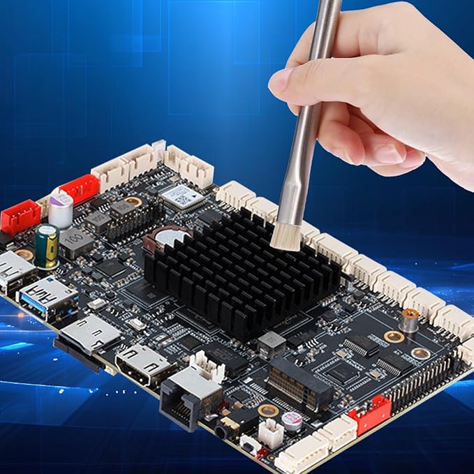 ESD-Safe Brush Anti-Static Brush Antistatic Anti Static Lab Motherboard Cleaning Brush Kit for Cleaning Keyboards, Cell Phone Parts, Computer Fans PCB and BGA Repair Soldering (2, Beveled Brush)