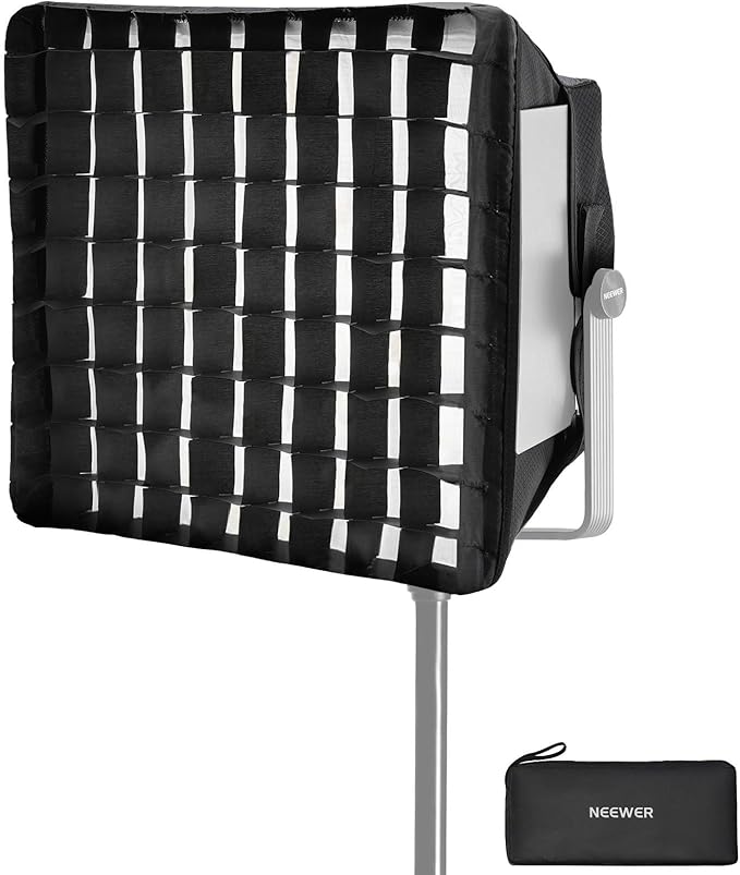 NEEWER Upgraded Softbox Diffuser Only for NEEWER RGB1200 Video Light, 14.6"x13.6"/37x34.5cm Foldable Soft Box with Grid/Bag/Blackout Hood, Quick Set Up for Portrait Studio Photography Lighting, NS5S