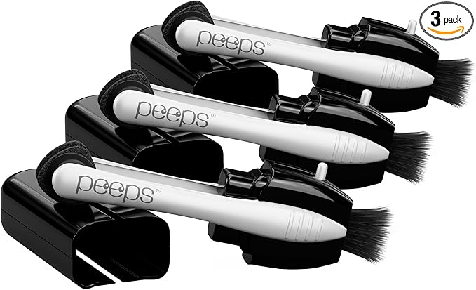 CarbonKlean Peeps Glasses Cleaner - for Eyeglasses, Reading Glasses, and More - Lens Cleaner with Carbon Microfiber Tech - Black - 3 Count