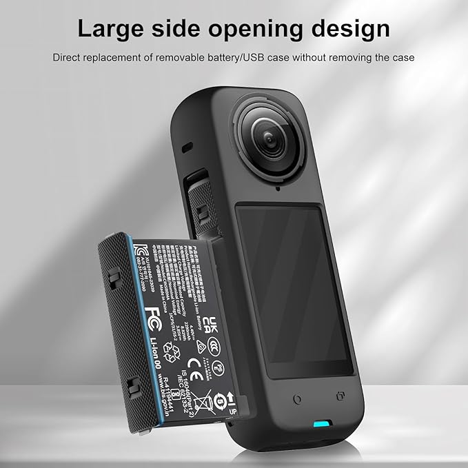 PULUZ Silicone Protective Case for Insta360 X4 with Lens Cap, Soft Camera Protective Cover and Standard Lens Guard for Insta 360 X4 Accessories(Black)