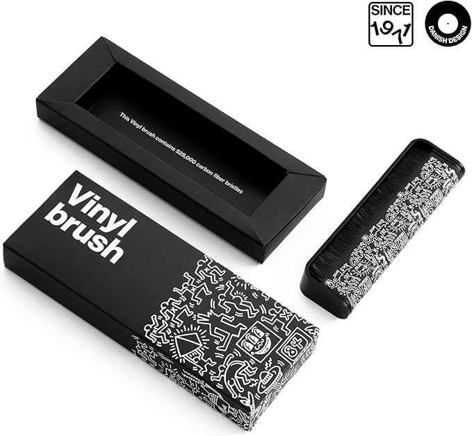 am Vinyl Record Cleaner Brush – Ultra-Fine Carbon Fiber Anti-Static Brush for Vinyl Records – Must-Have Record Player Accessory for Removing Dust, Reducing Friction & Preserving LP Sound, Keith Haring