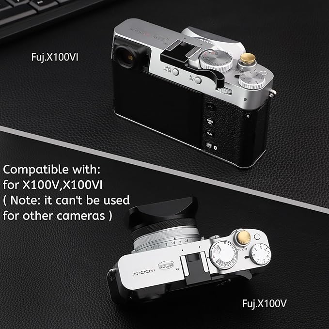 Haoge THB-X2B Metal Hot Shoe Thumb Up Rest Hand Grip for Fujifilm x100vi Fuji X100V Camera Black