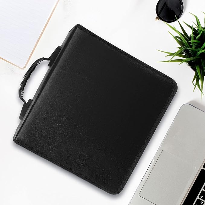 Siveit CD/DVD Case Binder, CD DVD Case Wallet Storage Holder Binder 400 Capacity CD/DVD Disc Case Booklet Album Box (Black binder, Black)