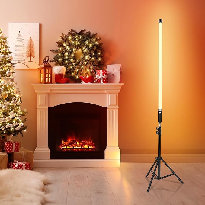 Handheld RGB Color LED Video Lights with Tripods, Rechargeable with Remote Control of Static Color and 366 Vivid Effects for Mood Creation, Light Painting, Living Room, Stage, Party, Fashion Show
