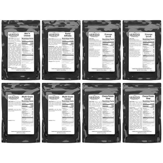 Heaven’s Harvest 25-Year Family Food Kit — Emergency Food Supply. Freeze Dried Survival Food Kit + Water-Proof 25-Year Storage Bucket. MRE Meals/Non-Perishable & Perfect Camping Food (60 Servings)