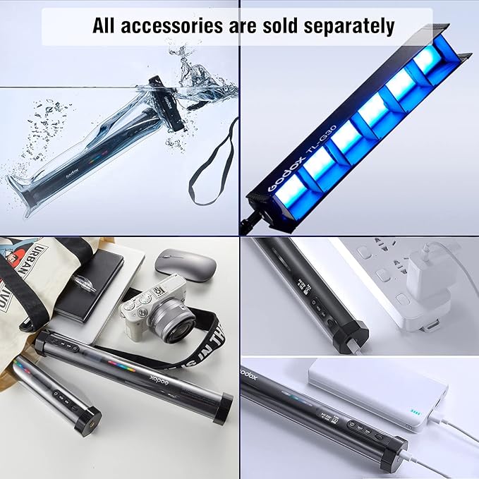 Godox TL30 Tube Light, Magnetic RGB Led Video Light Wand Stick, CRI 97+ TLCI 99+, 2700K~6500K, Dimmable Handheld LED Stick Light Bar w/2900mAh Battery, 37 FX, APP Control for Photography Video